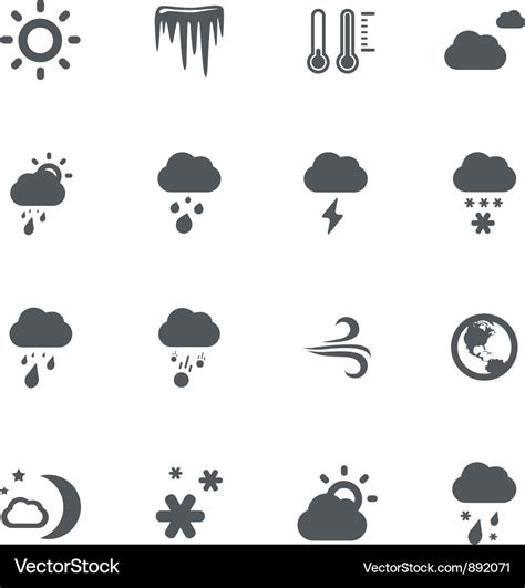 Weather Icons Set Royalty Free Vector Image Vectorstock