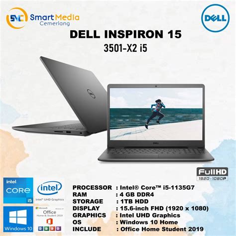 Jual Dell Inspiron 15 3501 Intel I5 1135g7 4gb 1tb Hdd Iris Xe 156