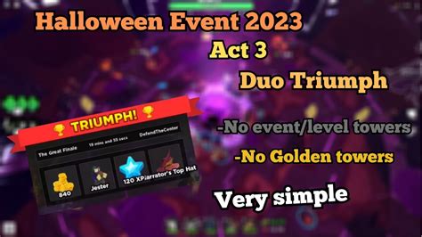 Halloween Event 2023 Act 3 Duo TRIUMPH Tower Defence Simulator YouTube