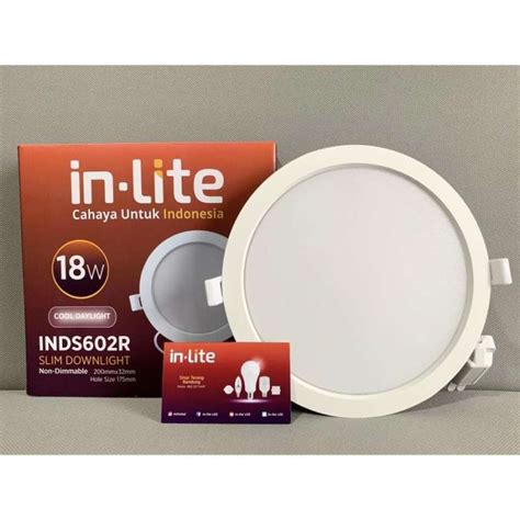 Jual Lampu Led Plafon Inlite Slim Downlight 18 Watt Inds602r Putih Di Seller Sinar Terang