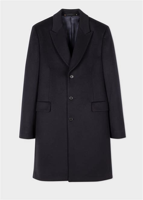 Paul Smith Men S Navy Wool Cashmere Epsom Coat King S Cross