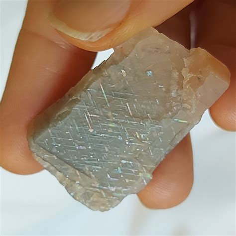 Vivid Rainbow Lattice Sunstone Specimen Sliced