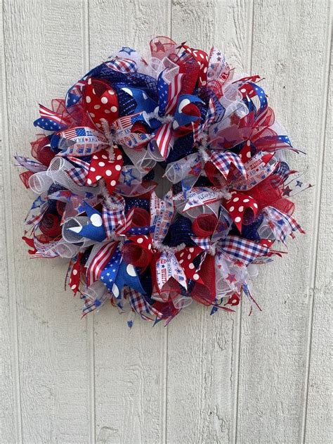 4th Of July Flag Deco Mesh Wreath Patriotic Flag Wreath Flag Wreath