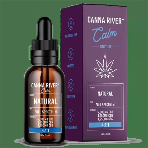 Canna River Calm Tincture Cbd Cbn Cbg Mg Natural Ml