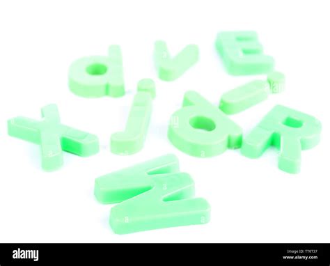 Colorful magnetic letters isolated on white Stock Photo - Alamy