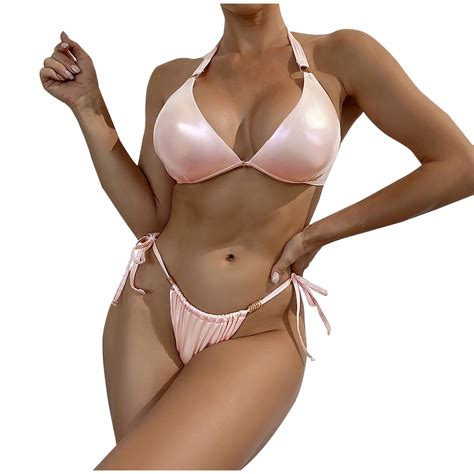 Quyuon Women S High Waisted Bikini Sets Piece Beach Swinsuit Push Up