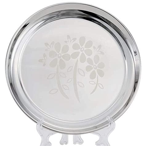 Hmt Silver Stainless Steel Serving Plate For Home Size 9inch At Rs