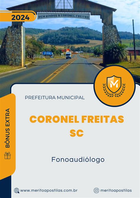 Apostila Fonoaudiólogo Prefeitura de Coronel Freitas SC 2024 Mérito