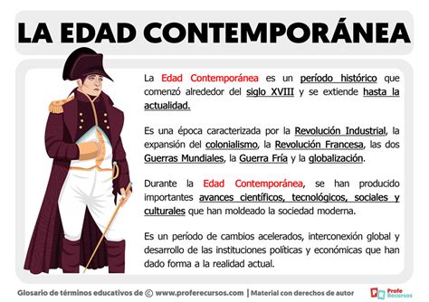 Qu Es La Edad Contempor Nea