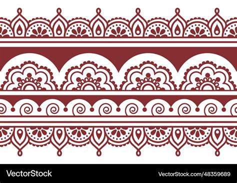 Indian mehndi tattoo style seamless pattern Vector Image