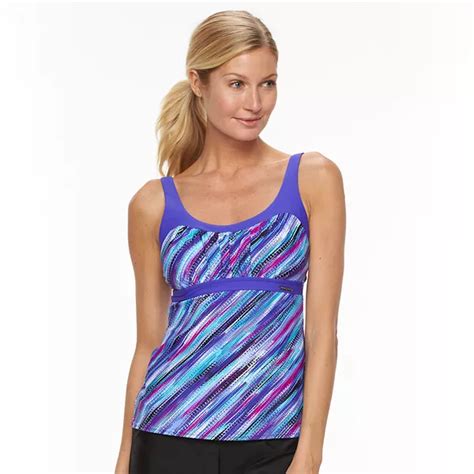 Womens Zeroxposur Printed Empire Tankini Top