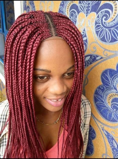 Braided Wig Cornrow Wig Color Burgundy Ebay