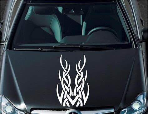 Arwy Car Stickers Exterior Tribal Racing White Windows Bumper Hood