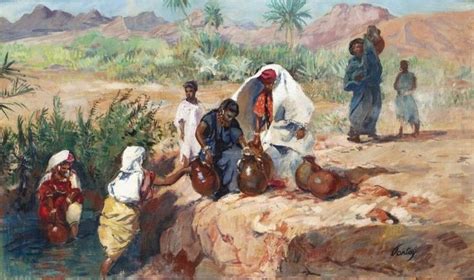 Henri Pontoy Porteuses D Eau Au Bord De L Oued Peinture