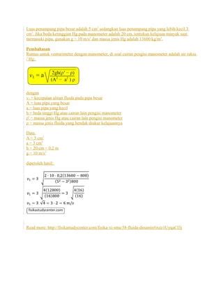 Soal Dan Pembahasan Fluida Dinamis PDF