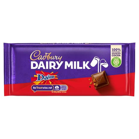 Cadbury Dairy Milk Daim Chocolate Bar 120g BritishShop Pl