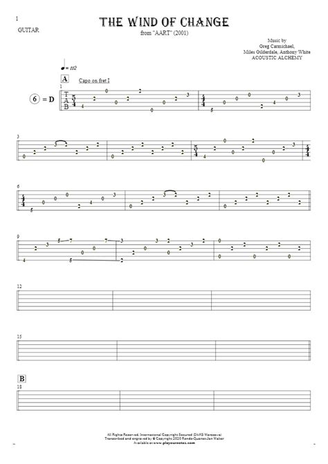 The Wind Of Change Tablature For Guitar PlayYourNotes