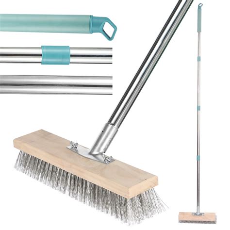 Txkrhwa Wire Deck Scrub Brush Stainless Steel Wire Floor Brush With 4