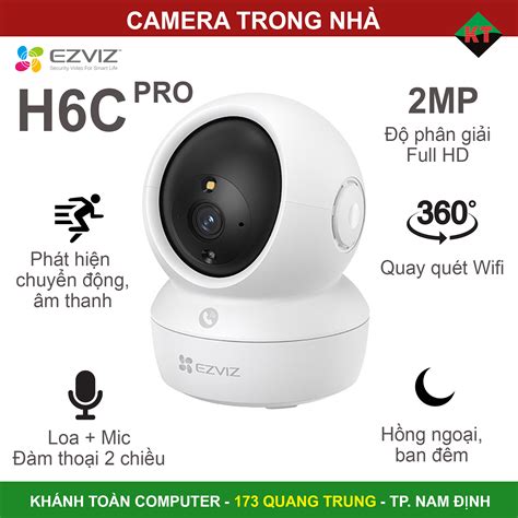 Camera Wifi Ezviz CS H6C Pro 2MP 1080P gọi điện qua app quay quét