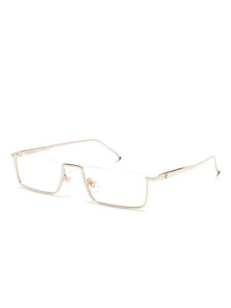 Montblanc Half Rimless Glasses Gold Farfetch