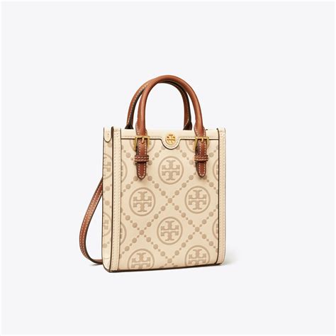 Mini T Monogram Contrast Embossed Tote Women S Designer Crossbody