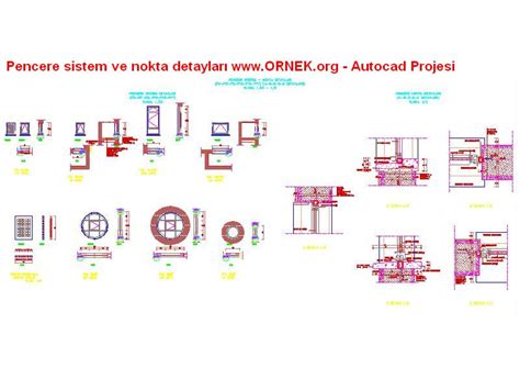 Pencere sistem ve nokta detayları dwg projesi Autocad Projeler