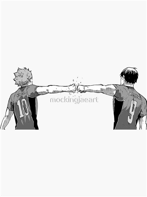 Hinata And Kageyama Fist Bump Sticker For Sale By Mockingjaeart