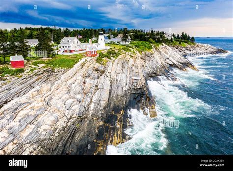 Pemaquid Point Lighthouse Bristol Maine Usa Stock Photo Alamy