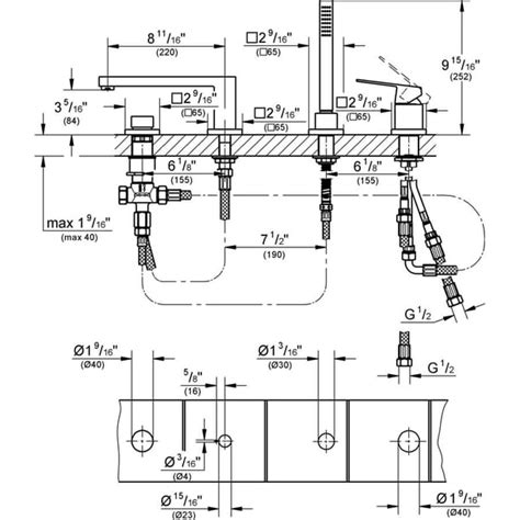 Grohe Eurocube Afbouwdeel Voor 4 Gats Badrandkraan Chroom 19897001