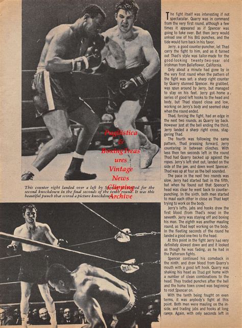 Boxing News Clipping 978 Jerry Quarry Vs Thad Spencer