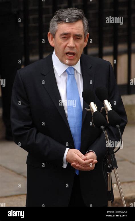 The new Prime Minister Gordon Brown makes a statement at 10 Downing ...