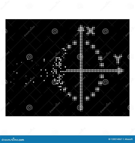 Bright Disappearing Dot Halftone Ellipse Plot Icon Stock Vector