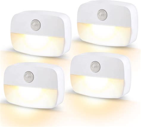 Led Motion Sensor Night Light 4 Pack Stick On Night Light By Battery