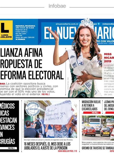 El Nuevo Diario Nicaragua 19 De Agosto De 2019 Infobae