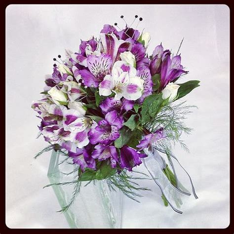 Purple Alstroemeria Wedding Bouquet