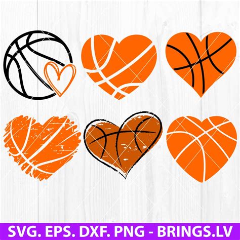 Basketball Heart Svg Basketball Svg Basketball Clipart Heart Svg