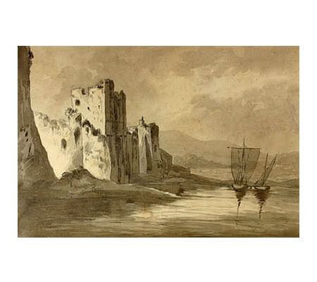 Newport Castle Monmouthshire South Wales Watercolour Nmg