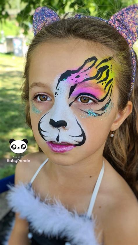 Facepaint, rainbow tiger | Superhero face painting, Face painting, Face ...