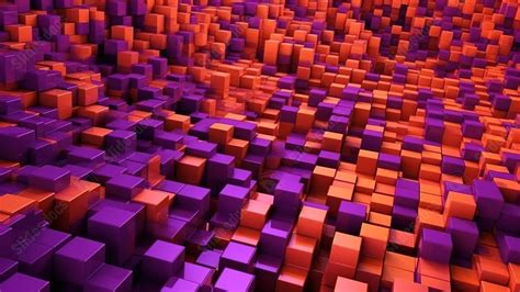 Fondo Una Imagen En 3d De Un Diseño Abstracto De Cubo Naranja Y Morado Para Power Point Y