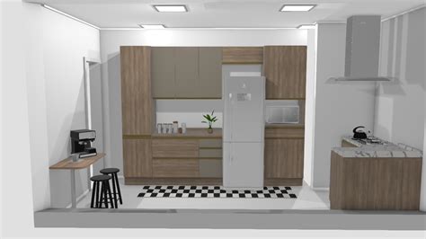 PROJETO COZINHA FERNANDA De Jaqueline Planta 3D Mooble