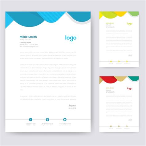 Modern Briefpapier Template Premium Vector