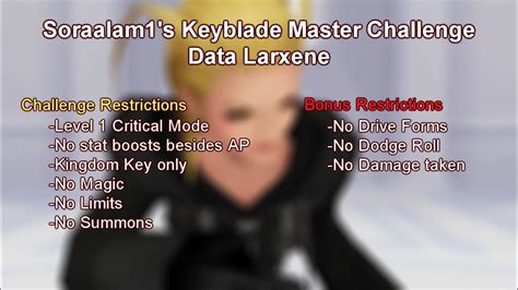 Keyblade Master Challenge Data Larxene Kh Fm Youtube