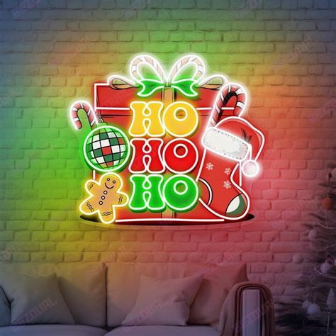 Ho Ho Ho Lighted Sign Etsy