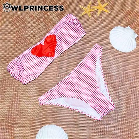 Owlprincess Strapless Cute Triangle Swimsuit Sexy Women Bikinis Trikini