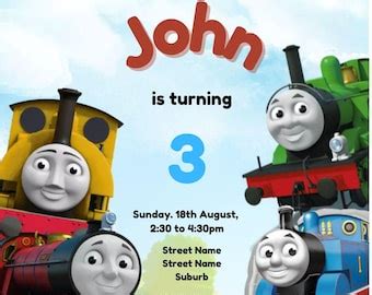 Thomas Friends Theme Birthday Invitation Template Printable And