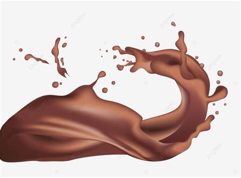 Chocolate Milk Splash Vector Hd Images 3d Realistic Twisted Dark