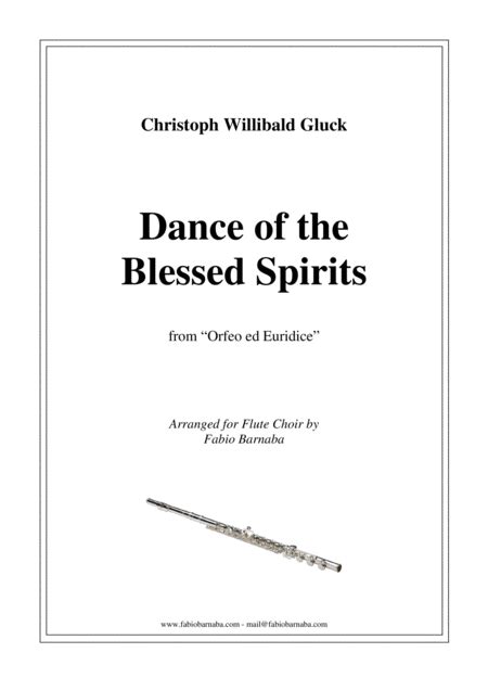 Dance Of The Blessed Spirits From Orfeo Ed Euridice For Flute Choir