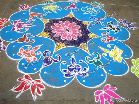 Diwali Lamp Lotus Rangoli3