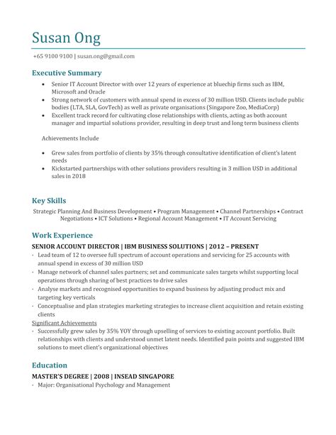 Resume Template Singapore Pdf PDF Template