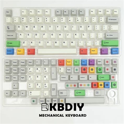 KBDiy PBT 체리 프로파일 신호등 키캡 MX 스위치 게이머 기계식 키보드 DIY 커스텀 DYE SUB 그레이 140 키 캡